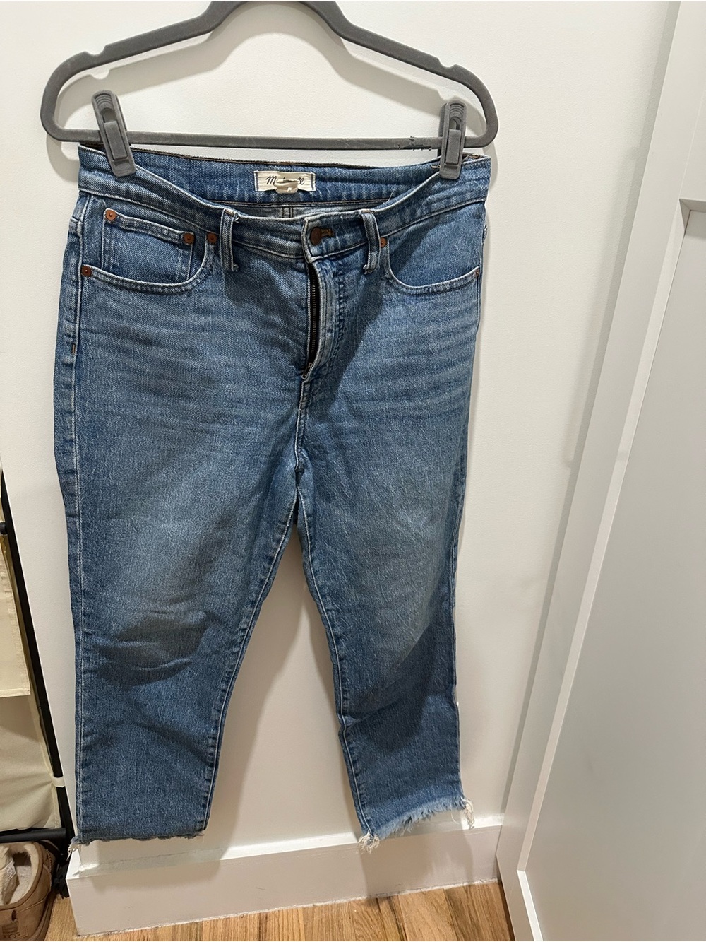 Madewell Blue Cropped Straight-Leg Jeans